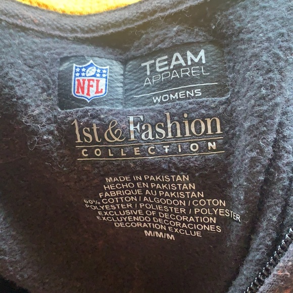 Women’s Custom Bleach Dye Steelers Zip Up-Medium. - Picture 6 of 7